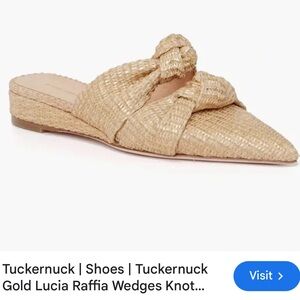 Tuckernuck Gold Raffia Wedges NWOT